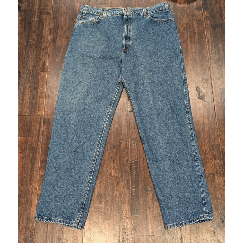 Vintage 90s Levi's 540 Jeans 38x32 Blue Relaxed Straight Leg Denim Orange Tab